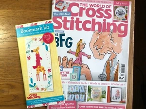 World of Kreuznähte Nr. 329 Kostenloses Giraffe Lesezeichen Kit, BFG, Dino Handy - Bild 1 von 11