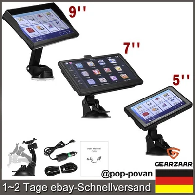 5''/7''/9'' Zoll LKW PKW KFZ GPS Navi Auto Navigationsgerät Navigation DE Karte - Bild 1 von 4