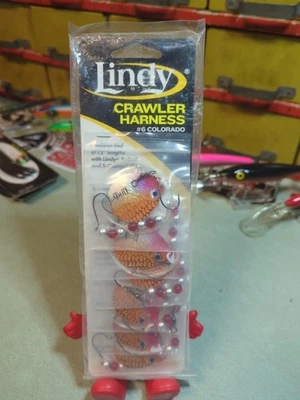 Lindy Crawler Harnes ¡Paquete de 6! Hoja Colorado #6 en patrón de cola roja.  Foto 1 de 4