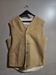 Vintage Walls Blizzard Pruf Sherpa gefütterte Weste Herren Medium hellbraun Duck Canvas 38-40 - Bild 1 von 9