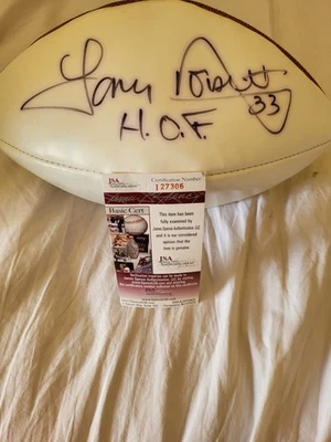 Fútbol americano Wilson firmado por Tony Dorsett autografiado Dallas Cowboys #33 Salón de la fama certificado de autenticidad JSA Foto 1 de 4