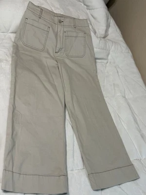 Bagatelle Collection Women’s Khaki Wide Leg Crop Pants Size 10 Cotton Stretch 26 - Image 1 of 4