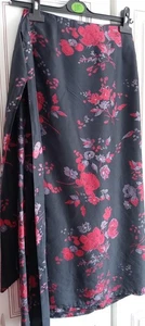 Patra Wrap Skirt In Black Floral Print XL Good Condition 100% Silk - Picture 1 of 2