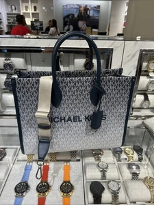 MICHAEL KORS MIRELLA MD EAST WEST TOTE SATCHEL SCHULTERTASCHE MK NAVY OMBRE - Bild 1 von 12