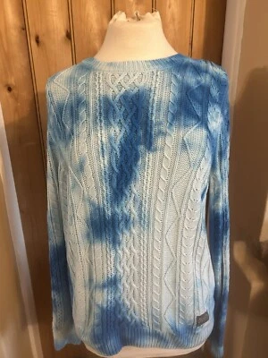 Super dry Tye Dye Cable Jumper ladies  Size Medium - Image 1 of 4