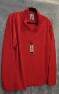NWT Mens Clique Half Zip Pullover Active Wear Style Top Red Long Sleeve XL - Picture 1 of 4