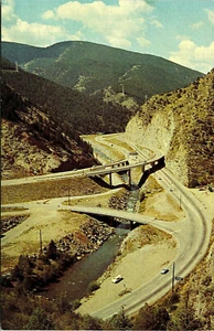Colorful Colorado Bridge Interstate 70 Clear Creek Canyon Postcard Patterson - Picture 1 of 2