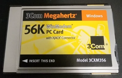 3COM MEGAHERTZ 56K WINMODEM PC CARD, MODEL 3CCM356 - Image 1 of 2