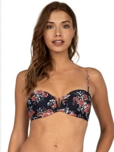 Billabong Deep Sea Blue Let It Bloom Triangle Womens Bikini Top - Size XSmall - Picture 1 of 3