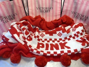 Victorias Secret PINK Blanket Marshmallow Knit W/Tassels - Picture 1 of 3