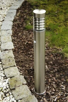 Edelstahl Aussenleuchte mit Bewegungsmelder Wegeleuchte Gartenlampe Standlampe  - Bild 1 von 4