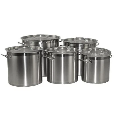 Pentola Zuppiera Induzione Gas Ceran con Coperchio 6 -169 Litri Bordo Rinforzato   - Immagine 1 di 4