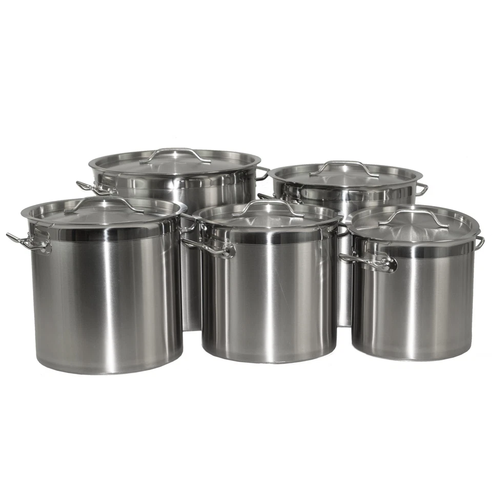 Kochtopf Suppentopf Induktion Gas Ceran mit Deckel 6 -169 Liter Randverstärgt   - Bild 1 von 4