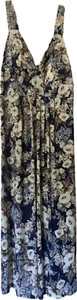 mela London, blue floral, sleeveless maxi dress size 22 length 55inches/ 140cm - Picture 1 of 6