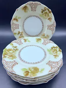 Set of 6 Hermann Ohme Old Ivory XVI 7-5/8" Salad Plates Clarion Shape Silesia - Picture 1 of 10