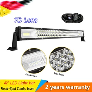 42 Zoll 540W Led Arbeitsscheinwerfer Lichtbalken Light Bar + Kabel Offroad SUV - Bild 1 von 8