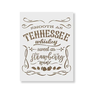 Smooth As Tennessee Whiskey Stencil - Durable & Reusable Mylar Stencils - Picture 1 of 5
