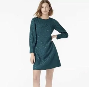 J. Crew Etuikleid in grün Jacquard Blumen Punkte Größe 14 NEU Neu mit Etikett Damen - Bild 1 von 8