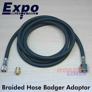 Braided Hose 1.7m w Badger Adaptor AB105 Airbrush Paint Spray EXPO TOOLS - Picture 1 of 3