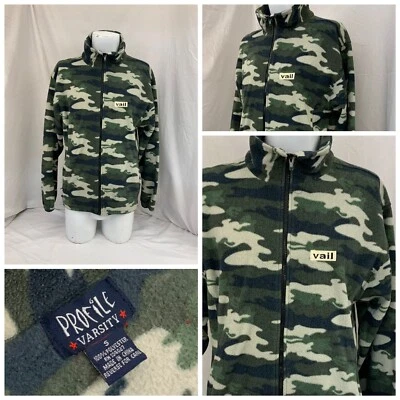 Chaqueta polar camuflada Vail Colorado pequeña cremallera completa abrigo de esquí verde YGI Q1-384 Foto 1 de 4