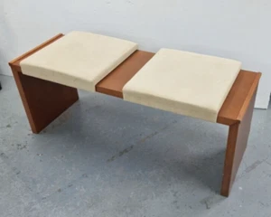 Domitalia Italian-made Cherrywood Music Bench with 2x Beige Cushions (117cm) - Picture 1 of 10
