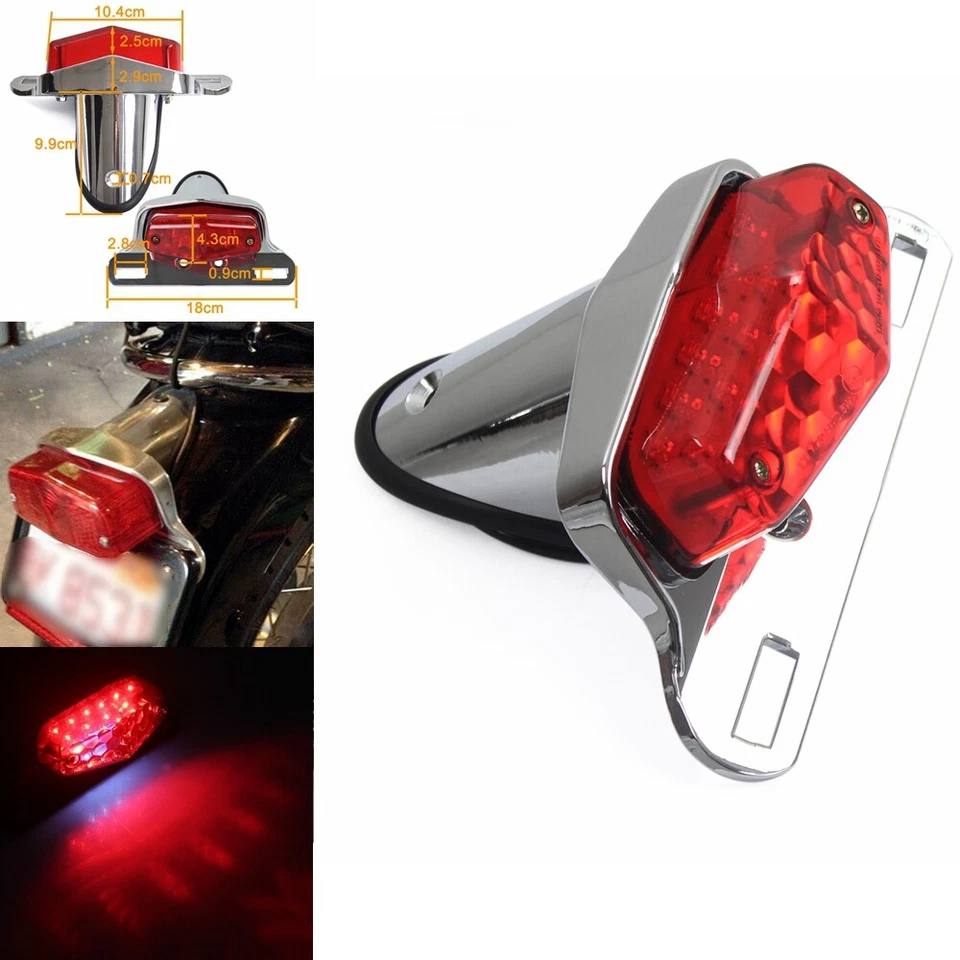 Conjunto de lámpara de luz trasera LED estilo Lucas para Harley Bobber Honda Yamaha Suzuki Foto 1 de 4