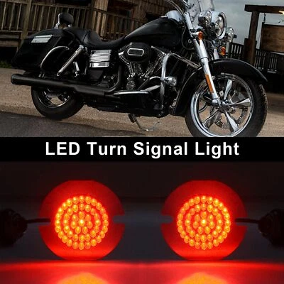 1156 LED Turn Signal Light Bulbs Flat Style Fit for Touring Road King Softail E6 - Image 1 of 4