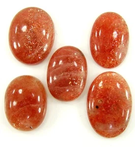 59.20 Ct Natural Sunstone Loose Gemstone 19-22 mm Cabochon Stone 5 Pcs Lot- 2084 - Picture 1 of 2