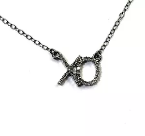 Nuevo Colgante Plata de Ley 925 0,03ct Diamante XO Love Kisses 18" Collar 1,6g - Imagen 1 de 8