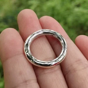 4mm Thick Solid 925 Silver Halo Ring For Men Women Simple Jewelry Chunky Band - Picture 1 of 10