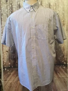 VAN HEUSEN MENS Size 17-17 1/2 XL Blue/White Long Sleeve Dress Button Up Shirt - Picture 1 of 9