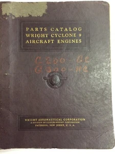 1940 Wright Cyclone 9 GR-1820-200 Series Original Illustrated Parts Catalog - Picture 1 of 11