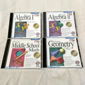 Set of 4 Pro One Multimedia Middle School Math Algebra Geometry Algerbra II - PC - Photo 1/2