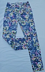 ❤ JUSTICE girls floral Jeans Pants Leggings 8 R Simply Low denim flower - Picture 1 of 12