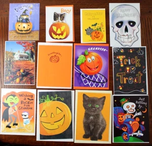 Lot of 12 Halloween Card and Envelope Hallmark & American Greetings Cards NEW - Picture 1 of 13