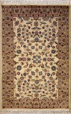 Rugstc 3x5 Pak Persian White Area Rug,Genuine Hand-Knotted,Floral with Wool Pile