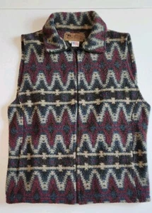 Bear Ridge Outfitters Aztec Fleece Wool Blend Full Zip Vest Sz XL MADE IN USA - Picture 1 of 6
