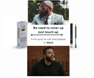 Men Black Beard Hair Dye Color Tube Darkening Mustache Filler Brush Waterproof - Picture 1 of 6