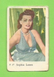 1958 Dutch Gum Card P #37 Sophia Loren