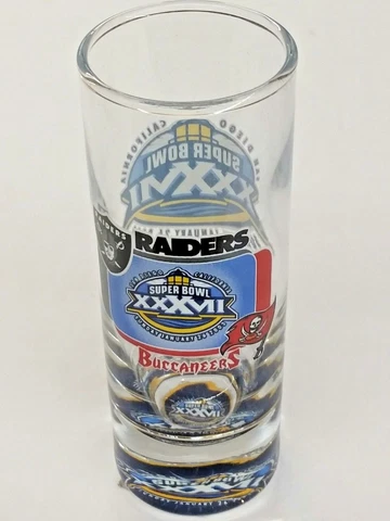 NFL Oakland Raiders - Tampa Bay Buccaneers Super Bowl 37 Shot Glass (Tall) Cover