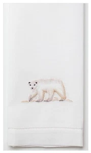 Polar Bear 100% Cotton Hand Embroidered Guest Hand Towel NWT - Picture 1 of 2