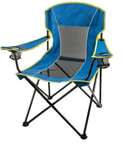 Ozark Trail Oversized Plus Size Mesh Camping Summer Chair, BLUE, 300LB Capacity - Picture 1 of 3