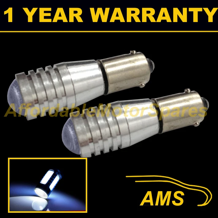 2X BAX9s H6W 434 CANBUS ERROR FREE XENON WHITE LED SIDELIGHT BULBS SL102301 - Image 1 of 1