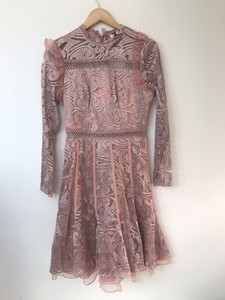 True Decadence Damen Designer Kleid UK 12 Flieder Lila langarm LACED