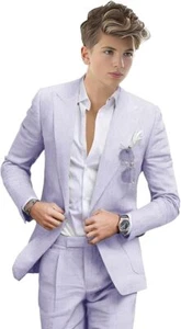 Summer linen Boys' Suits Prom Dress Suits for Teen Boys Slim Fit Blazer - Picture 1 of 32
