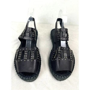 Alexander McQueen Black Studded Strap Sandals Shoes   Women's Size EU 38 US 8 - Picture 1 of 9