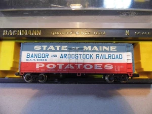 N - Bachmann 5185 - 41' Wood Reefer, State of Maine BAR 62585   LN w/orig box - Picture 1 of 2