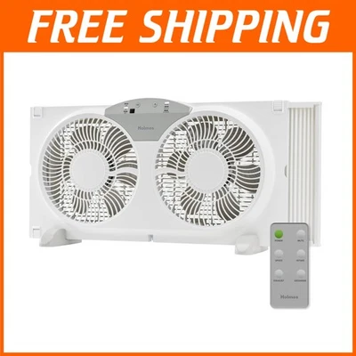 Versatile 9-Inch Twin Blade Window Fan - Powerful Airflow & Convenient Remote - Image 1 of 4