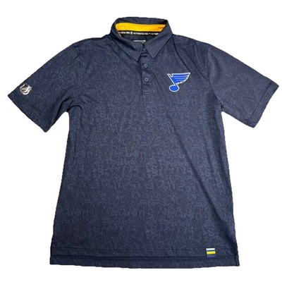 MINT Fanatics St. Louis Blues NHL Hockey Golf Polo Shirt Men's SZ M Navy Casual - Image 1 of 4