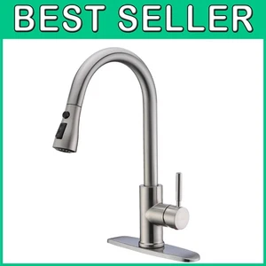 Grifo de cocina de níquel cepillado de diseño simple - Imagen 1 de 11